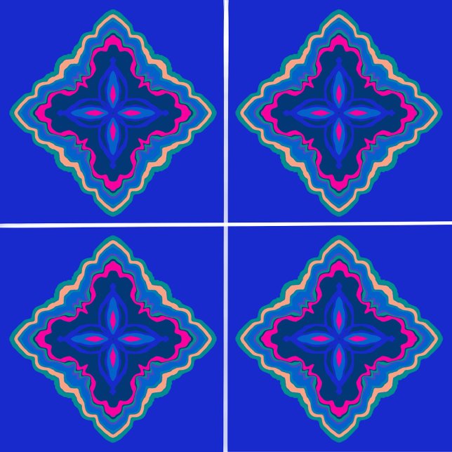 Azulejo Azure Blue waney edge geométrico (Subido por el creador)