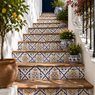 Azulejo Azure Imperial Regal Blue and Gold European Luxury