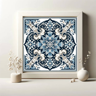 Azulejo Azure Lotus Majesty