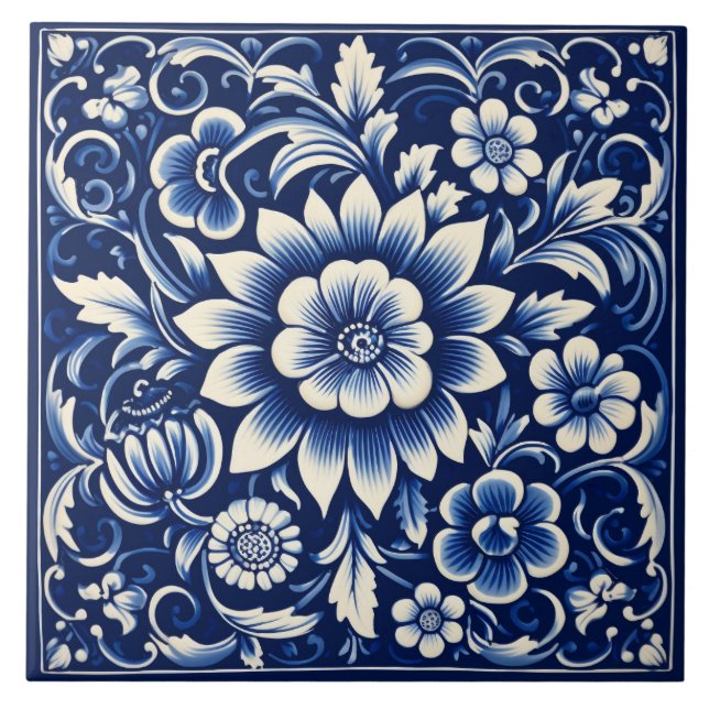 Azulejo Azure Mediterranean Style Tile (Frente)