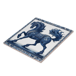 Azulejo Azure Stallion: Gracia botánica