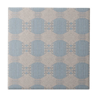 Azulejo Azurévia Encaje – Azul Polvo y Marfil Geométrico
