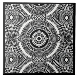 Azulejo B&W Medallion Motif