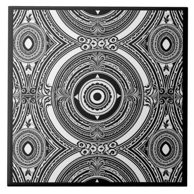 Azulejo B&W Medallion Motif (Frente)