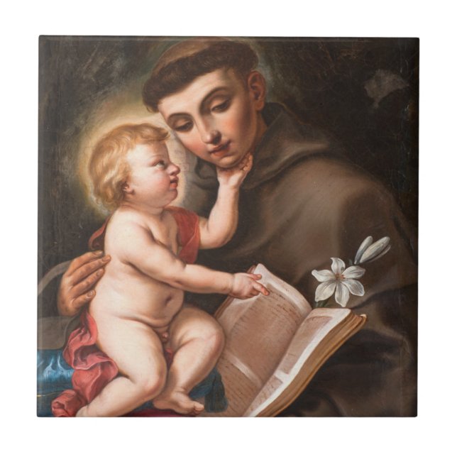 Azulejo Baby Jesus With St. Anthony Of Padua (Frente)