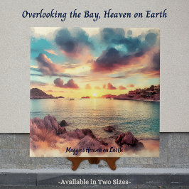 Azulejo Bahía panorámica, acuarela, cielo en la Tierra