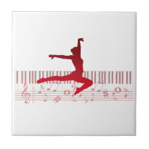 Bailarín de ballet en un teclado