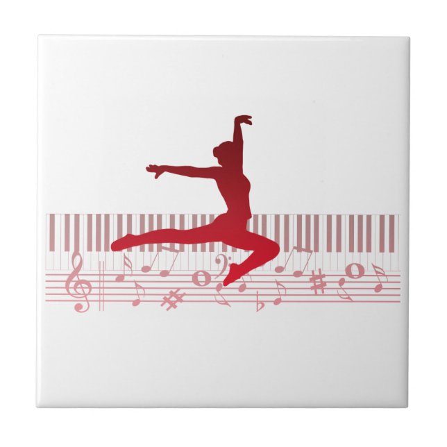 Azulejo Bailarín de ballet en un teclado (Frente)
