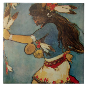 Azulejo “Bailarín de Búfalo” Arte Occidental por Gerald Ca