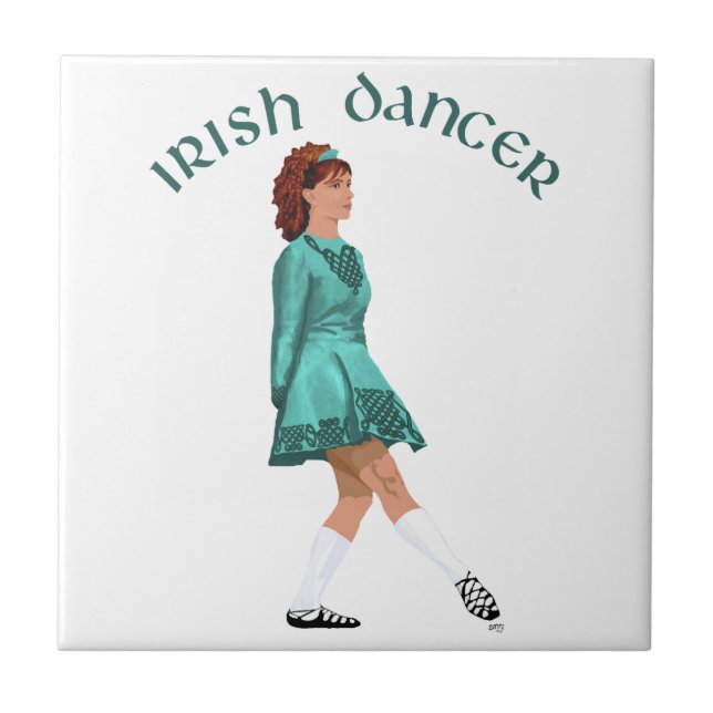 Azulejo Bailarín irlandés de zapato suave en turquesa (Frente)