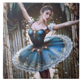 Azulejo Bailarina de ballet en tutu azul