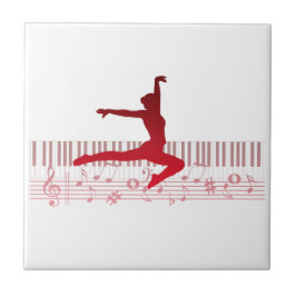 Azulejo Bailarina de ballet en un teclado