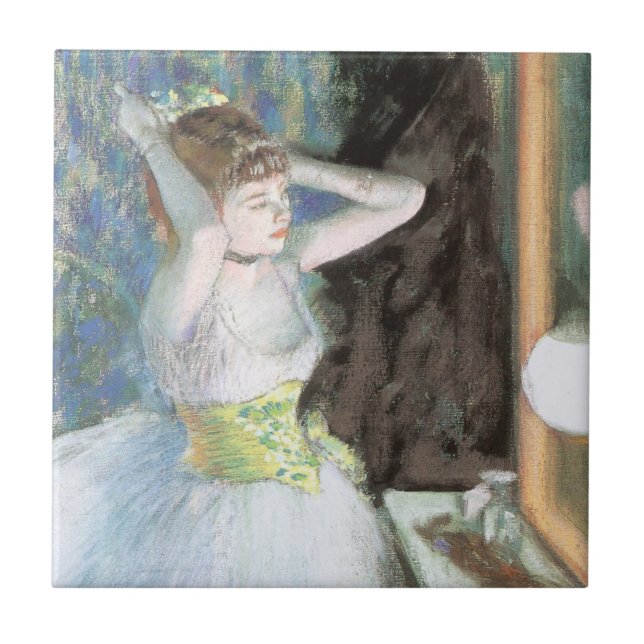 Azulejo Bailarina en su camerino de Edgar Degas (Frente)