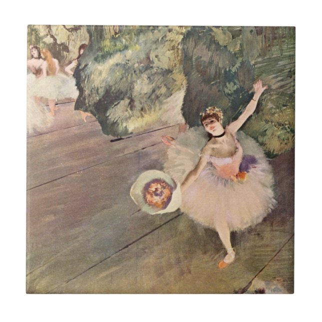 Azulejo Bailarina / Estrella del ballet - Pintura de Degas (Frente)