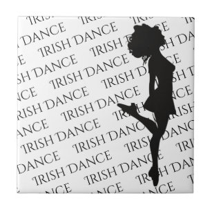 Azulejo Bailarina irlandesa zapato duro danza negra y blan