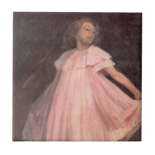 Azulejo Bailarina joven vestida de rosa