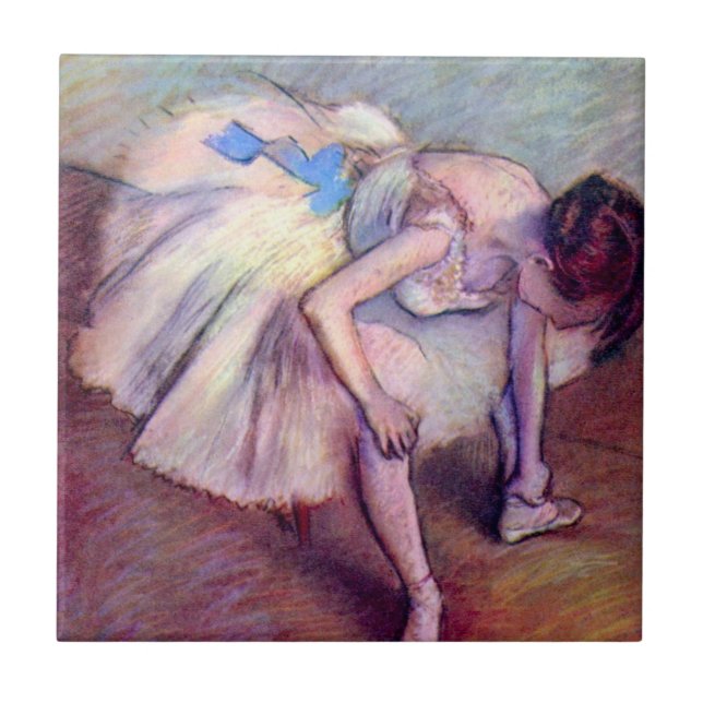 Azulejo Bailarina sentada de Edgar Degas, Ballet de arte (Frente)