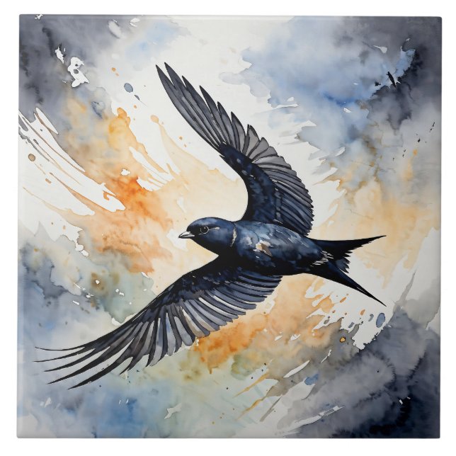 Azulejo Bailarina simbiótica de Sky: Graceful Swift BIrd (Frente)
