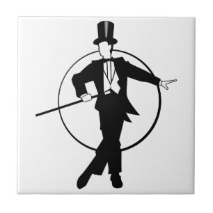 Azulejo Bailarina Tuxedo Top Hat Cane 20's art deco