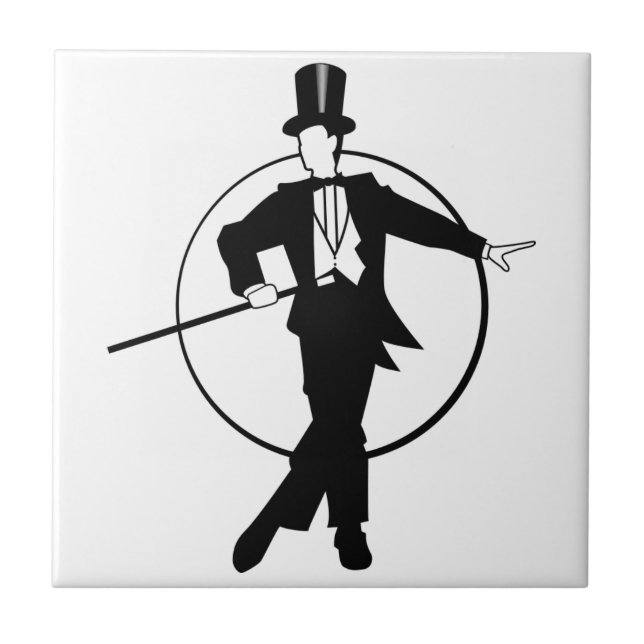 Azulejo Bailarina Tuxedo Top Hat Cane 20's art deco (Frente)