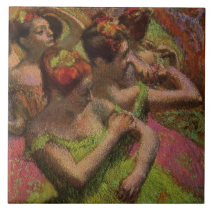 Azulejo Bailarinas Ajustando sus Vestidos (Edgar Degas)