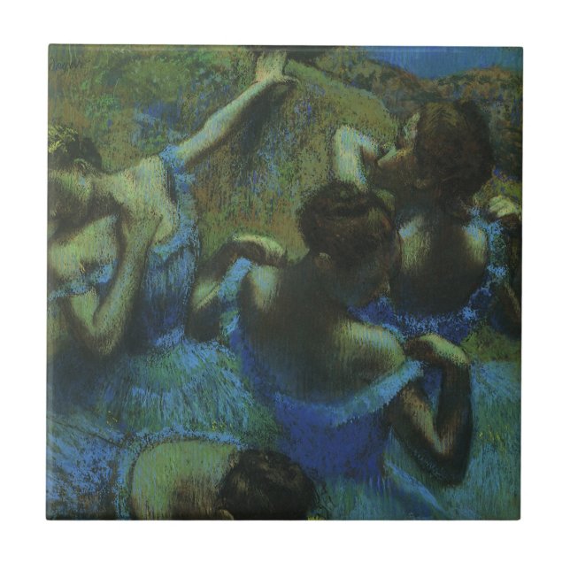 Azulejo Bailarinas azules de Edgar Degas, impresionismo vi (Frente)