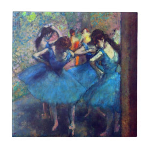 Azulejo Bailarinas en azul de Edgar Degas, arte de ballet 