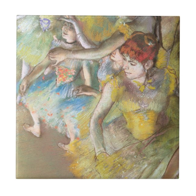 Azulejo Bailarinas en el Escenario por Edgar Degas (Frente)