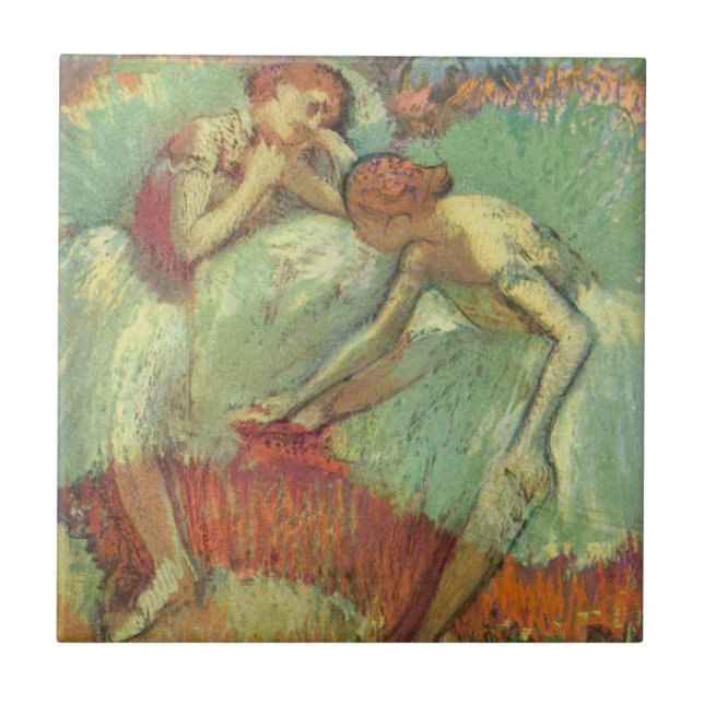 Azulejo Bailarinas en verde de Edgar Degas, ballet de époc (Frente)