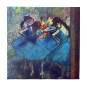 Azulejo Bailarines en Azul por Edgar Degas, Arte de Ballet
