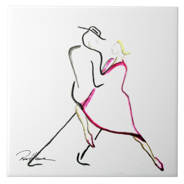 Azulejo Bailarines en la noche (Frente)