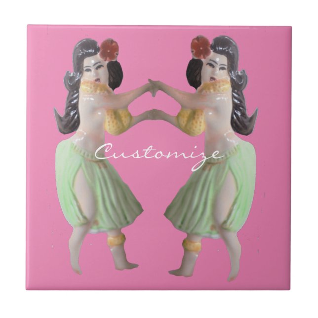Azulejo Bailarines hula hawaianos Thunder_Cove (Frente)