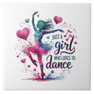 Azulejo Baile Retro Solo Una Chica Que Ama Bailar