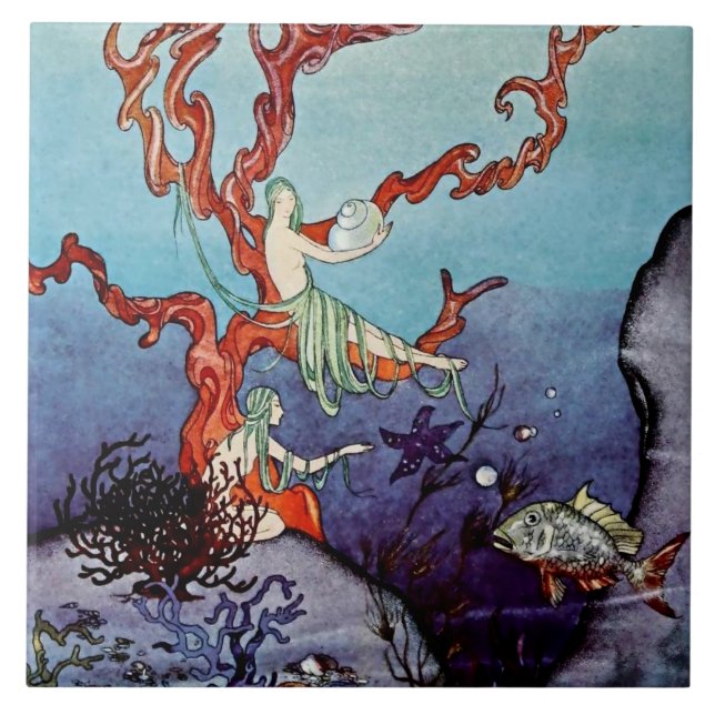 Azulejo “Bajo el mar” de Viriginia Frances Sterrett (Frente)