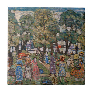 Azulejo Bajo los árboles de Maurice Prendergast, Arte fino