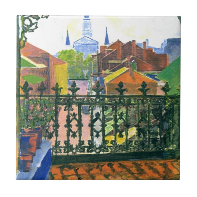 Azulejo Balcón del barrio francés (Frente)