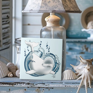 Azulejo Ballena Beluga Azul