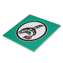 Azulejo Ballena del Asesino de Arte Nativo Estadounidense 