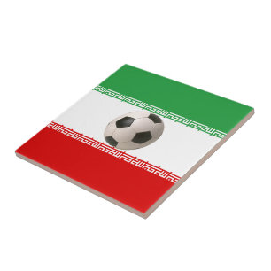 Azulejo Balón de fútbol centro de la bandera iraní