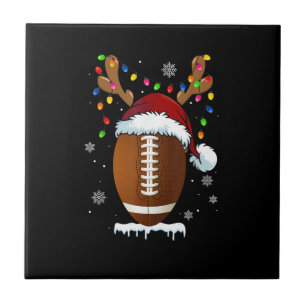 Azulejo Balón de fútbol de Navidad Santa Luces Divertido C