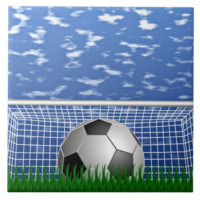 Azulejo Balón de fútbol en la red (Frente)
