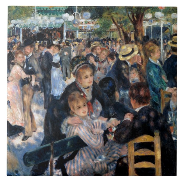 Azulejo Balón en el Moulin de la Galette, Renoir (Frente)