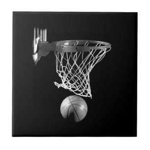 Azulejo Baloncesto blanco y negro