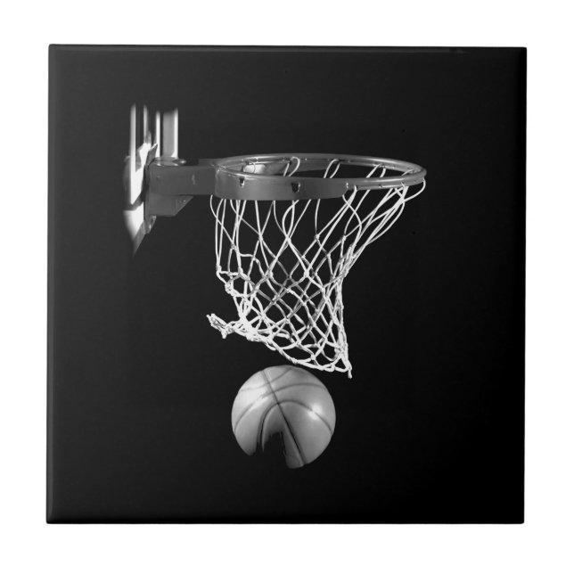 Azulejo Baloncesto blanco y negro (Frente)