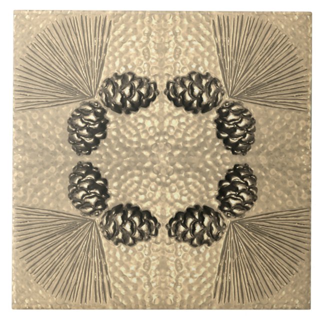 Azulejo Balonmano Ponderosa Pinecone Tile (Frente)