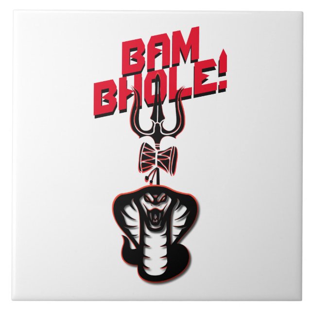 AZULEJO "BAM BHOLE" LORD SHIVA'S NAAG Y TRISHUL (Frente)