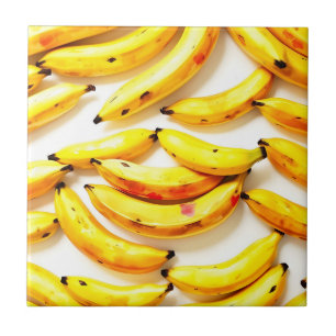 Azulejo Bananas acuarelas en tonos suaves con blanco