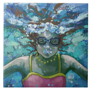 Azulejo Bañarse bajo el agua