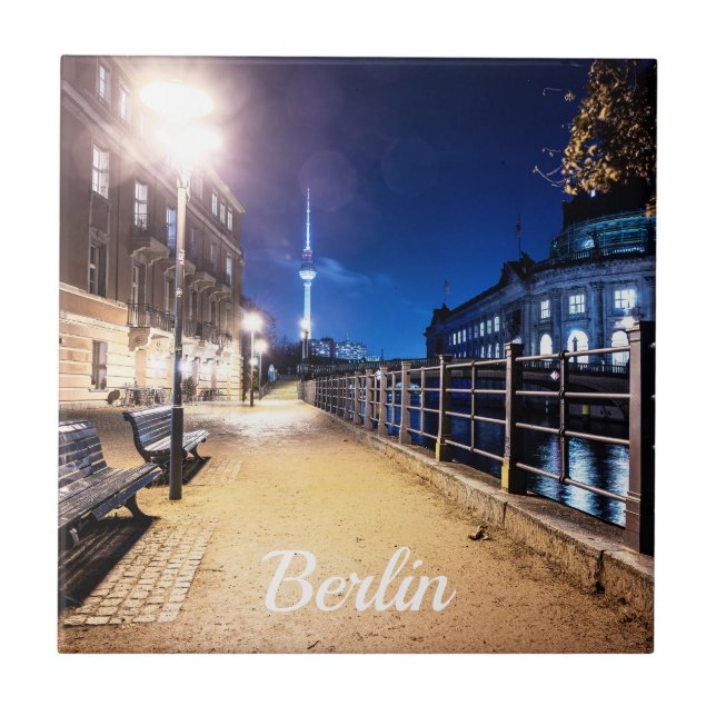 Azulejo Bancos cerca del río Spree en Berlín, Alemania (Frente)