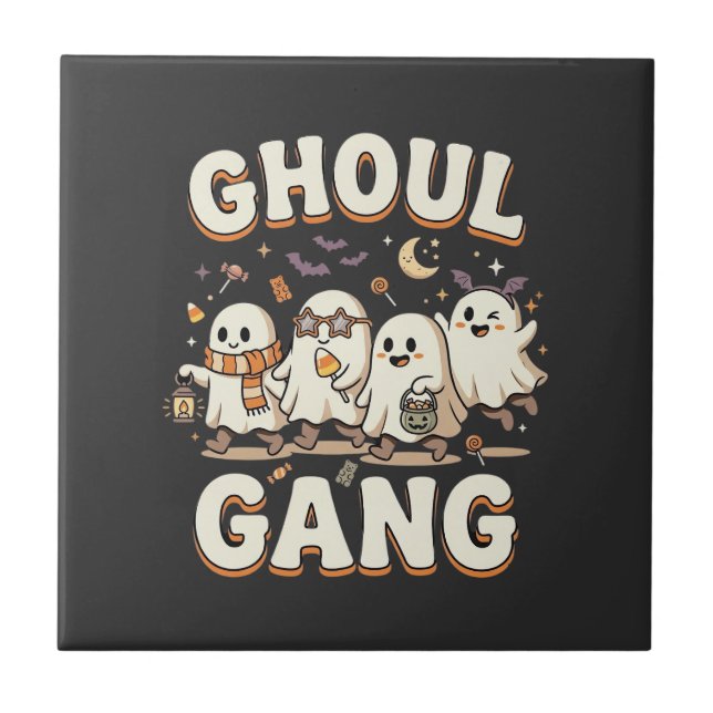 Azulejo Banda de Brujas de Halloween (Frente)